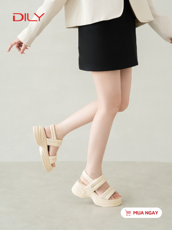 Sandal quai phối lưới đính đá trẻ trung AG0191 - DILY