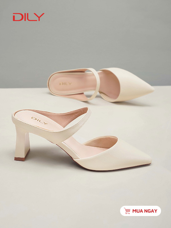 Mules mũi nhọn quai ngang thanh lịch AA0454 - DILY