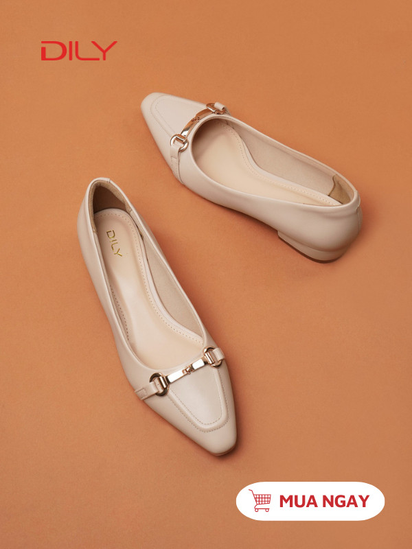 Giày búp bê phối khóa kim loại thanh lịch AA0463 - DILY