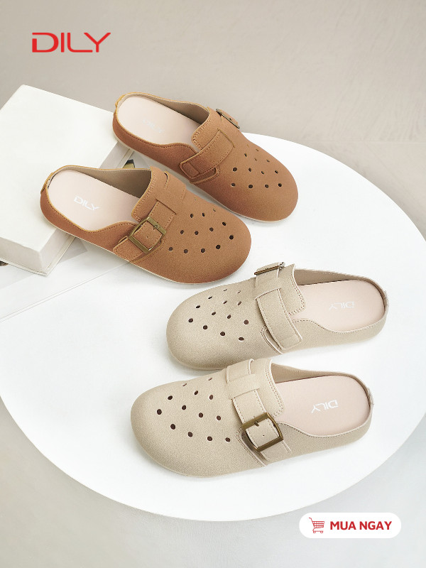 Dép sục da lộn thiết kế mũi tròn trẻ trung AG0172 - DILY