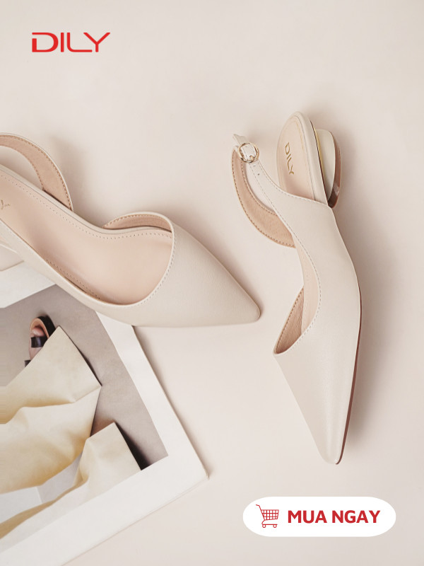 Giày búp bê slingback mũi nhọn sang trọng AA0439 - DILY