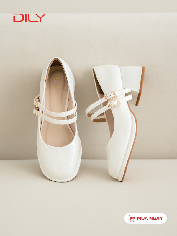 Giày búp bê cao gót quai ngang trẻ trung DL0638 - DILY