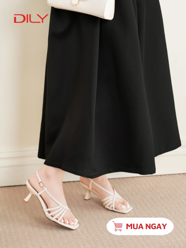 Giày xăng đan mũi vuông, quai mảnh xòe theo dáng chân DL0582 - DILY