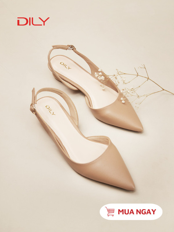 Giày búp bê slingback mũi nhọn siêu tôn chân AA0439 - DILY
