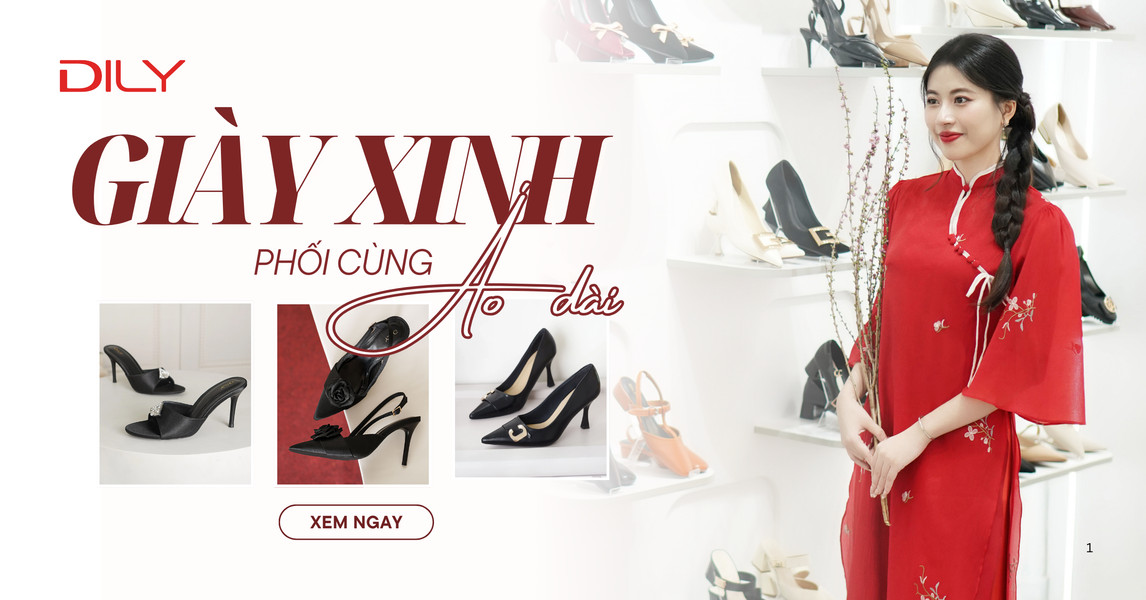 5 mẫu giày mang áo dài để nàng du xuân ngày Tết