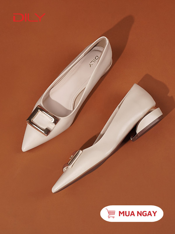 Giày bít mũi nhọn phối khóa C nổi bật AA0489 - DILY