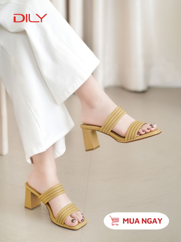 Dép guốc đế vuông quai ngang bản to siêu tôn chân cao 7cm AA0422 - DILY