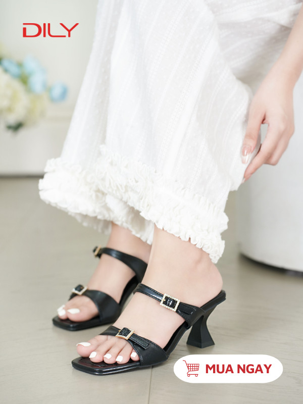 Dép guốc quai đính khóa sang trọng DL0585 - DILY