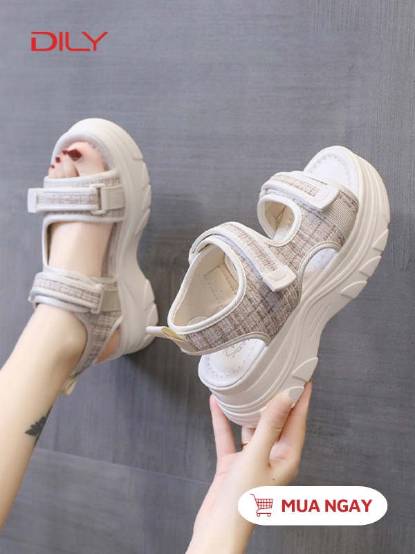 Sandal đế cao vải canvas sang trọng AG0051 - DILY
