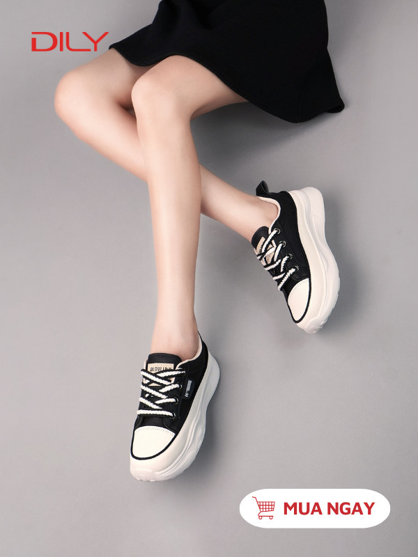 Giày sneaker nữ thiết kế tối giản, đế cao tôn dáng AG0140 - DILY