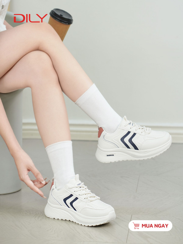 Giày sneaker phối màu xinh xắn, đế chống trượt cao 4.5cm AG0171 - DILY