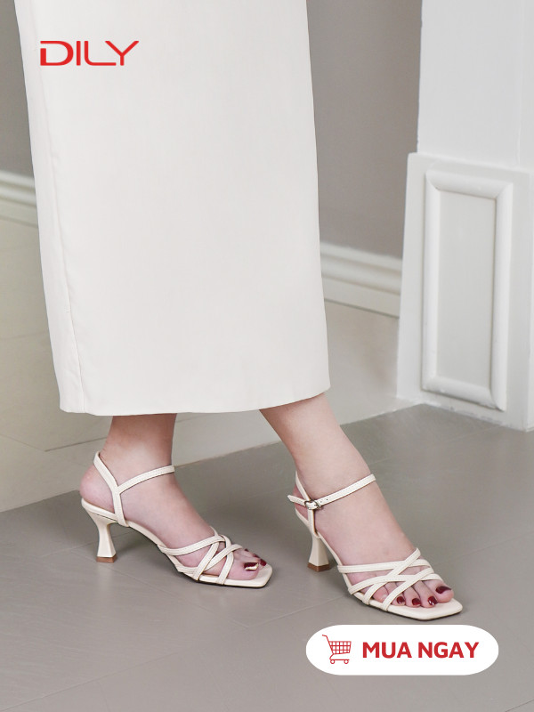 Giày 6 phân thiết kế mũi vuông, quai mảnh đan chéo sang trọng DL0522 - DILY