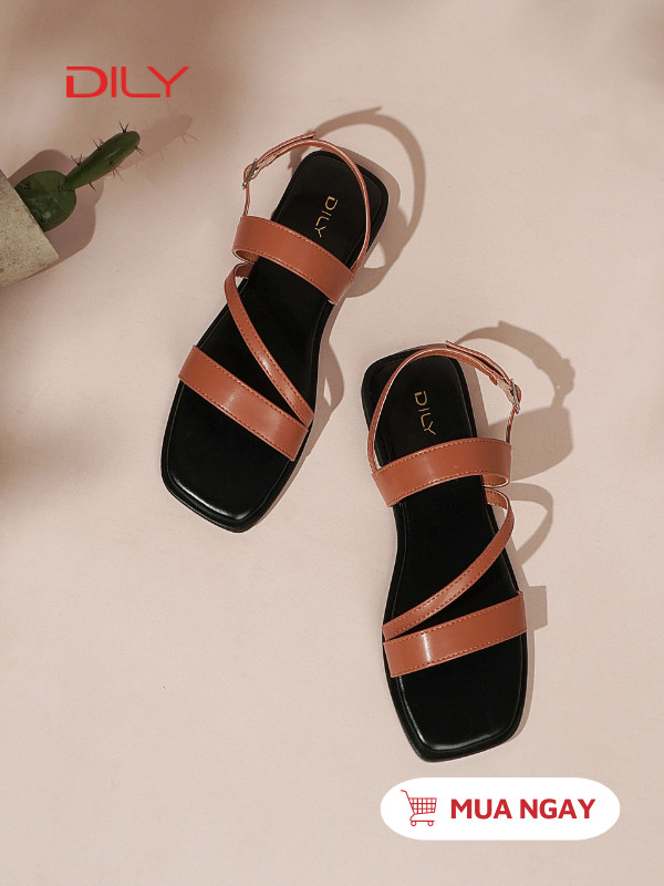 Dép quai hậu đế bệt tiện dụng, chất da cao cấp siêu êm AA0504 - DILY