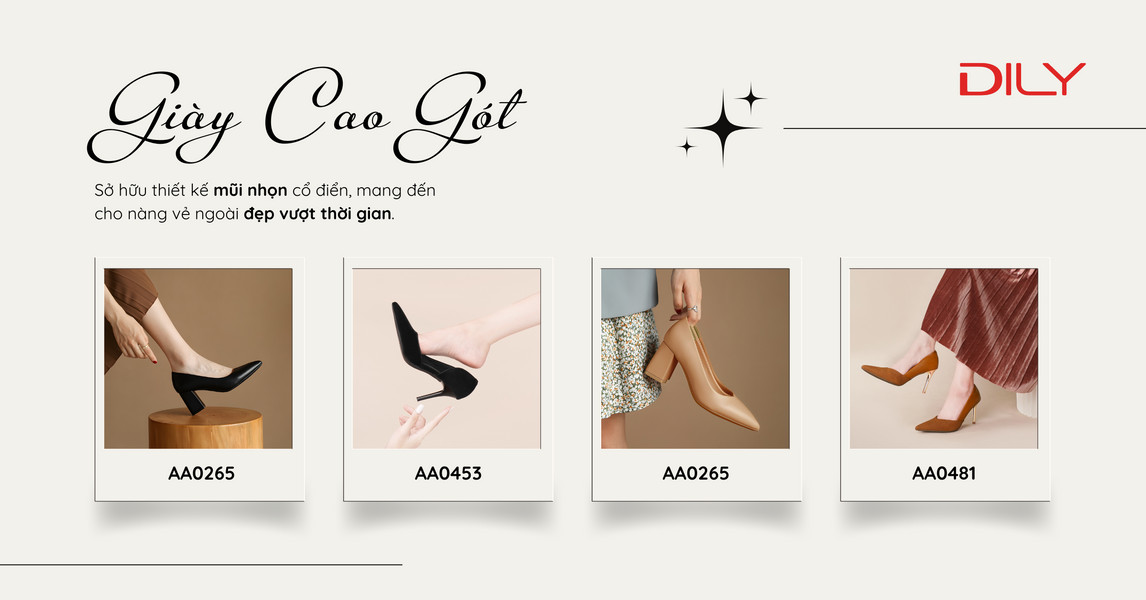 Giày cao gót mũi nhọn - Mẫu giày cơ bản nàng nào diện cũng sang