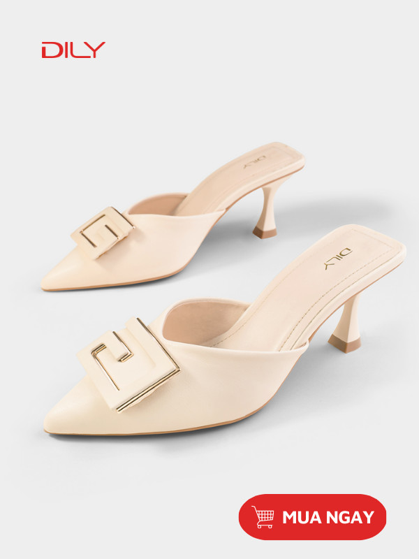 Guốc mũi nhọn khóa chữ G sang trọng AA0353 - DILY