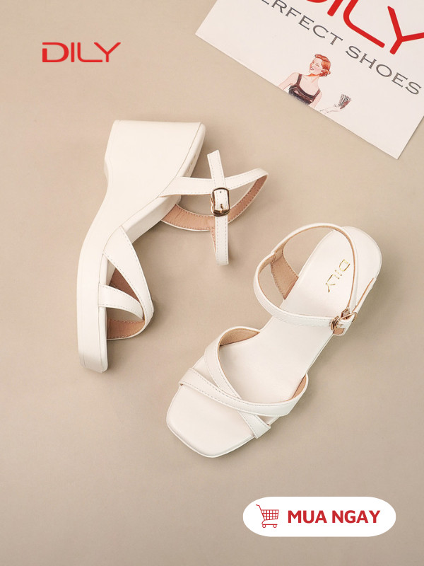 Sandal đế xuồng quai chéo thanh lịch AA0499 - DILY