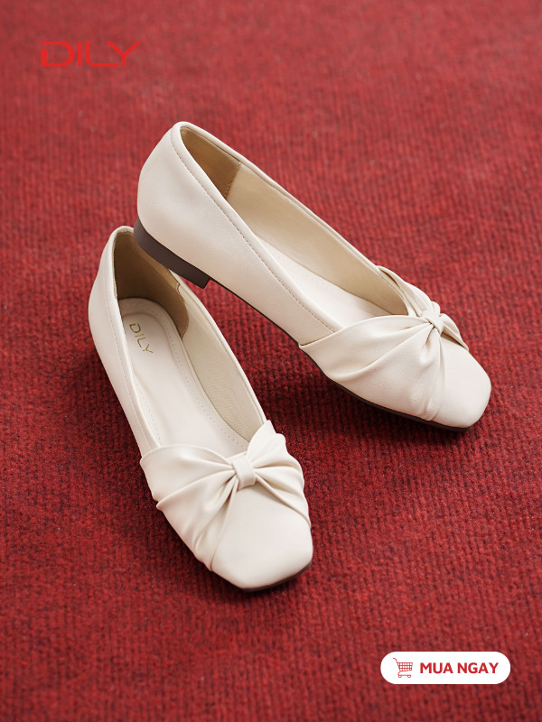 Giày búp bê mũi vuông phối nơ trẻ trung DL0569 - DILY