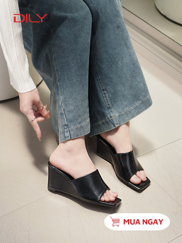 Dép guốc đế xuồng quai bản lớn tôn chân DL0537 - DILY