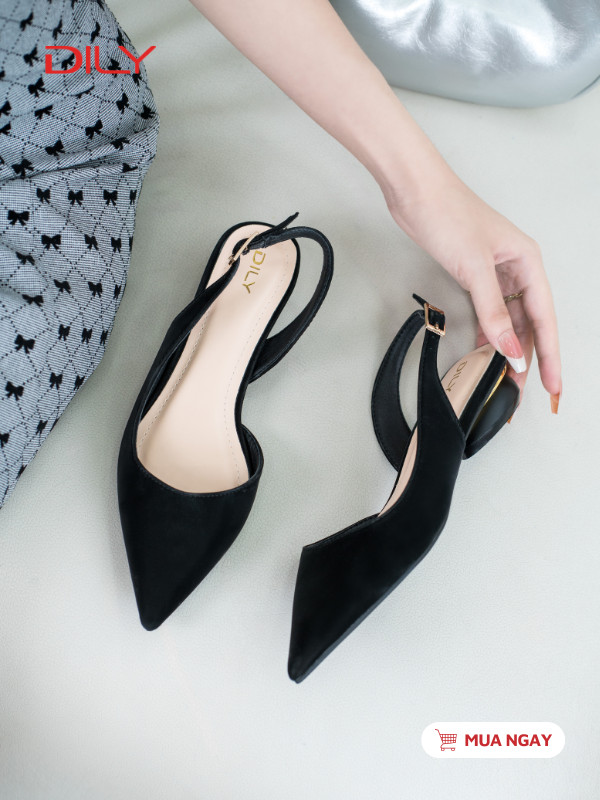 Giày slingback mũi nhọn basic, thanh lịch AA0439 - DILY