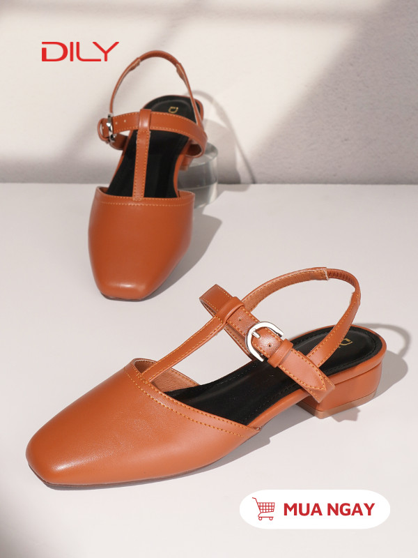 Giày búp bê quai chữ T vintage, thanh lịch AA0493 - DILY