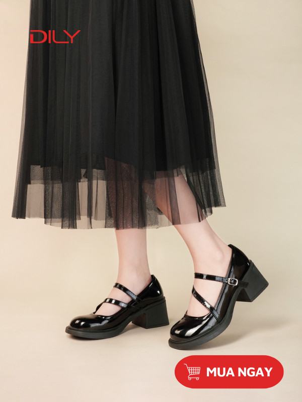 Giày Mary Jane mũi tròn, quai ngang xinh xắn AG0128 - DILY