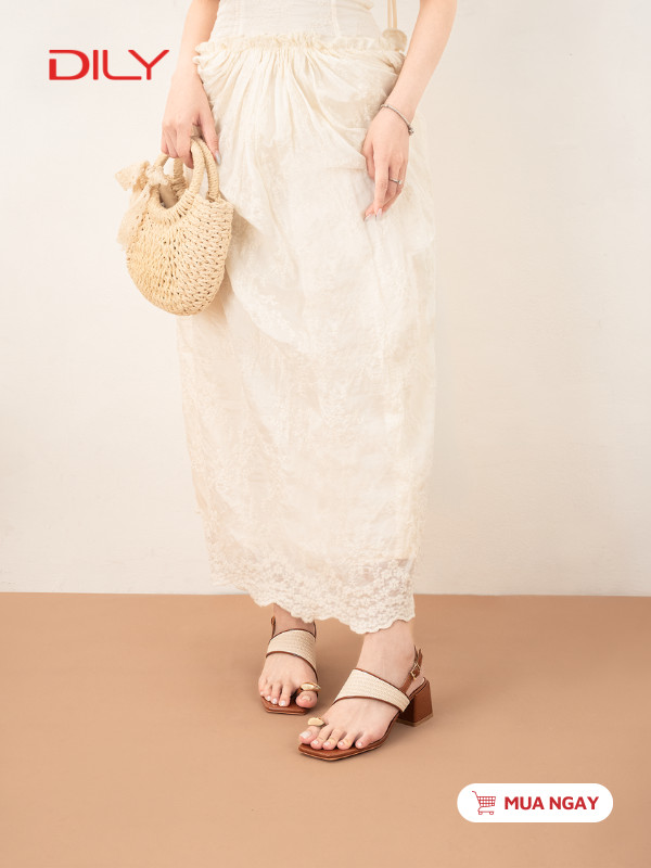 Sandal xỏ ngón quai họa tiết đan mây trẻ trung DL0663 - DILY