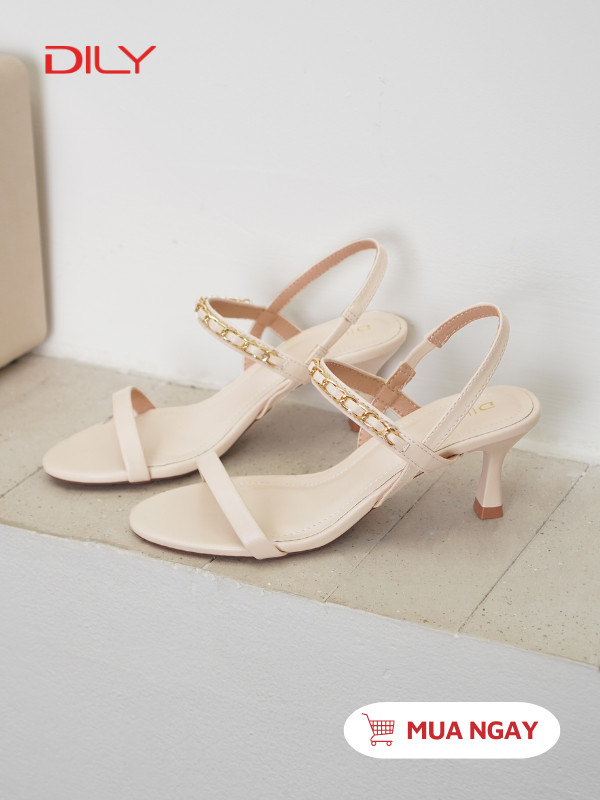 Sandal cao gót quai phối xích sang trọng DL0519 - DILY