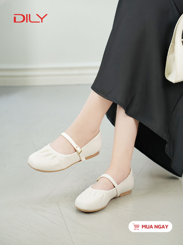 Giày búp bê mũi tròn phối chun trẻ trung DL0596 - DILY