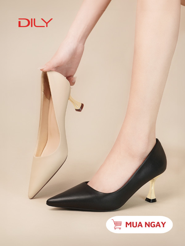 Giày cao gót công sở gót nhọn ánh vàng sang trọng AA0459 - DILY