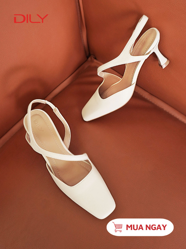 Giày cao gót mũi vuông thiết kế quai mảnh thanh lịch DL0558 - DILY
