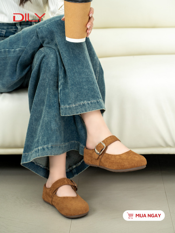 Dép sục mũi tròn chất da lộn cao cấp AG0180 - DILY