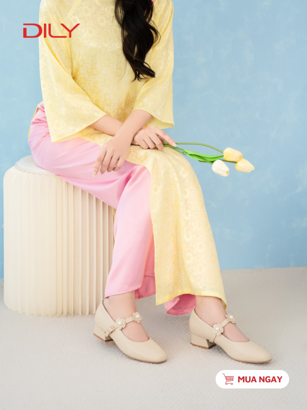 Giày cao gót quai phối hoa xinh xắn DL0630 - DILY