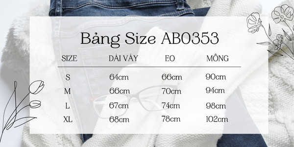 Bảng Chọn Size VÁY DÀI AB0353