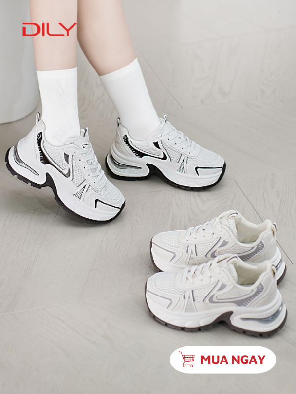 Giày sneaker bằng vải thoáng khí, đế cao 5cm tôn dáng AG0168 - DILY