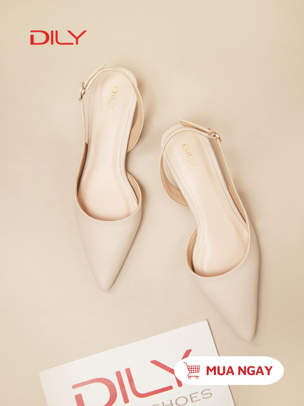 Giày búp bê slingback mũi nhọn cực xinh AA0439 - DILY