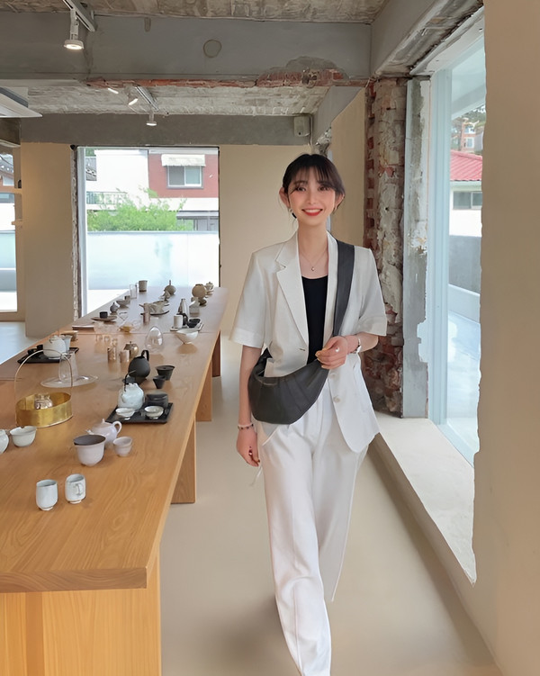 Mix đồ với quần ống suông cho nàng công sở yêu style Hàn Quốc