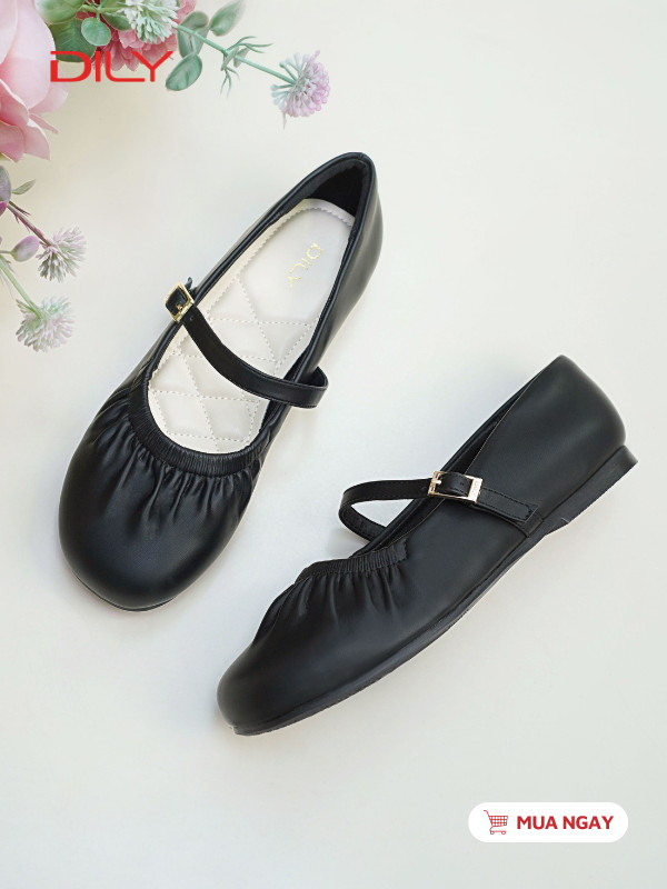 Giày búp bê mũi tròn phối chun trẻ trung DL0596 - DILY