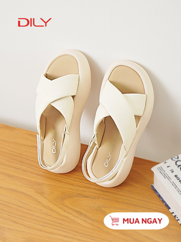 Sandal đế bánh mì quai chéo xinh xắn AG0163 - DILY