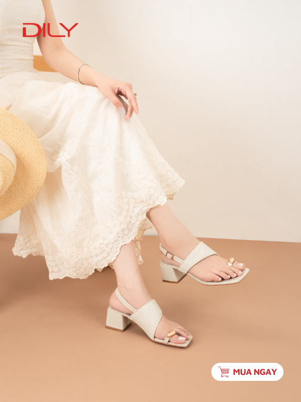 Sandal xỏ ngón quai phối da đan mây trẻ trung DL0663 - DILY