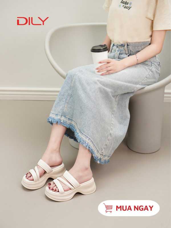 Dép bánh mì quai đế cao 6cm tôn dáng cực xinh AG0152 - DILY