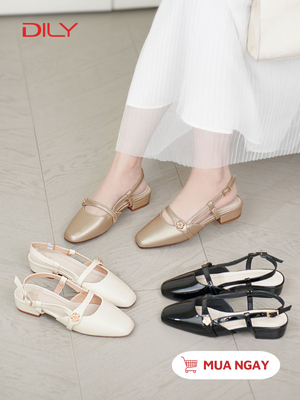 Giày búp bê thiết kế quai mảnh đính hoa sang trọng DL0570 - DILY
