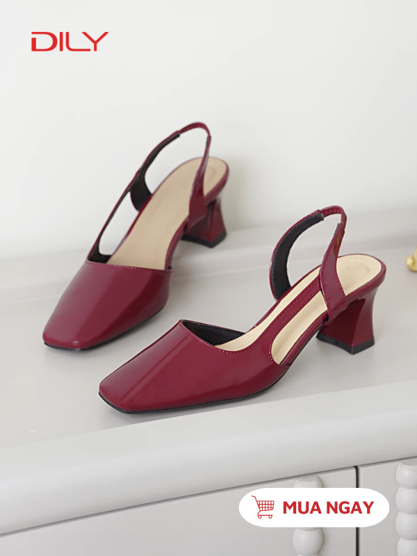 Giày cao gót mũi vuông thiết kế cut-out thời thượng DL0544 - DILY