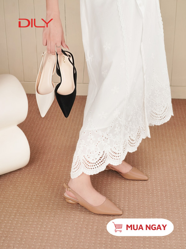 Giày búp bê mũi nhọn gót 2.5p thời trang AA0439 - DILY