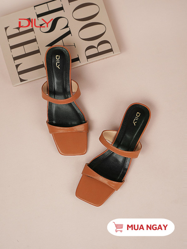 Dép guốc đế vuông quai ngang mảnh cơ bản AA0512 - DILY