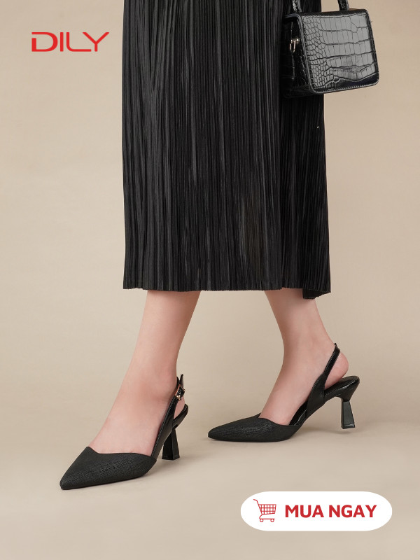 Giày cao gót slingback phối da sang trọng AA0479 - DILY