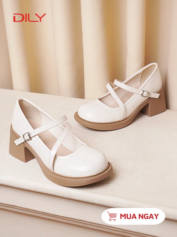 Mary Jane da bóng phối quai eo xinh xắn AG0128 - DILY