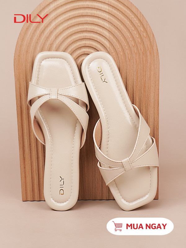 Dép bệt mũi vuông thiết kế quai chéo trẻ trung AA0508 - DILY