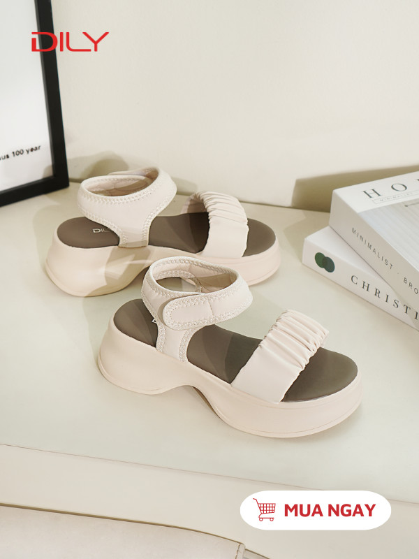 Sandal đế bánh mì quai nhún xinh xắn AG0148 - DILY