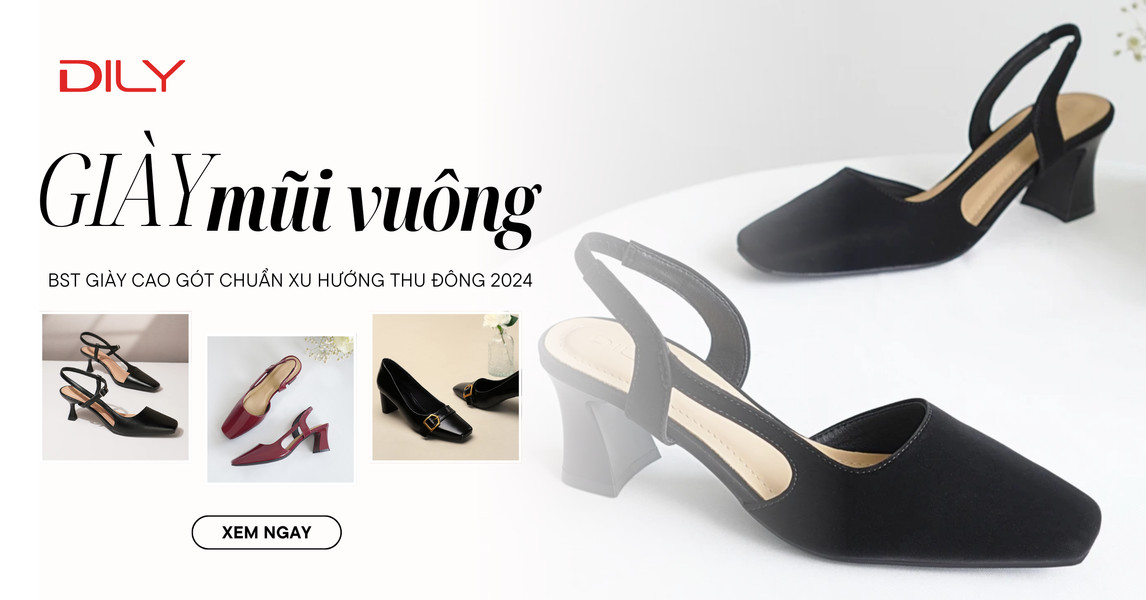 5 mẫu giày cao gót mũi vuông chuẩn xu hướng thu đông 2024