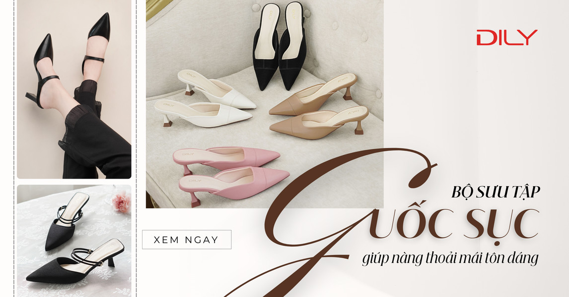 BST guốc sục mũi nhọn giúp nàng thoải mái tôn dáng